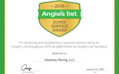 Headway Moving Earns Esteemed 2015 Angie’s List Super Service Award